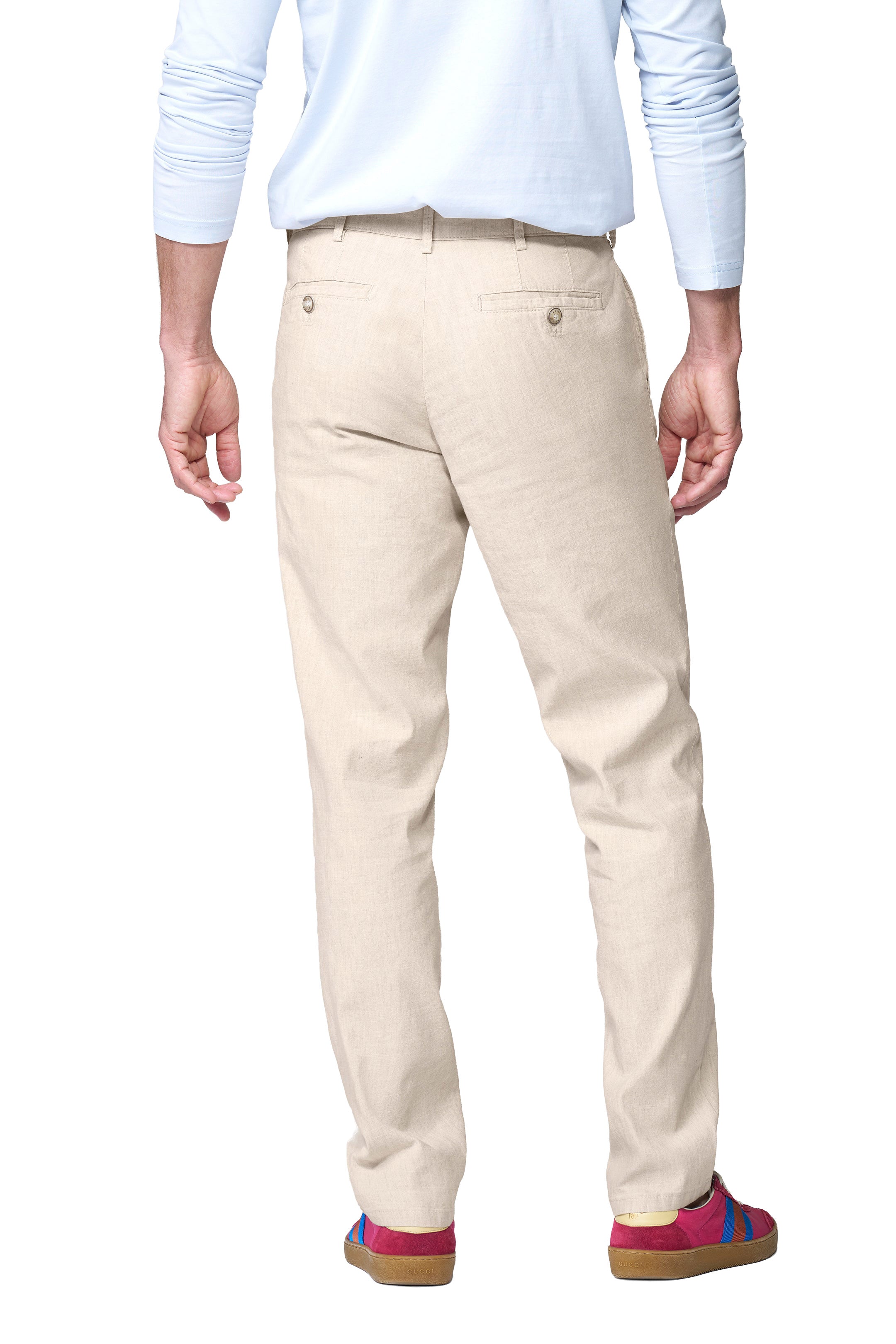 Meyer Roma Linen/Cotton Stretch Trouser - Beige