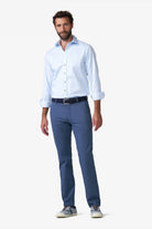 Meyer Roma Stretch Fine Micro Print Trousers - Blue