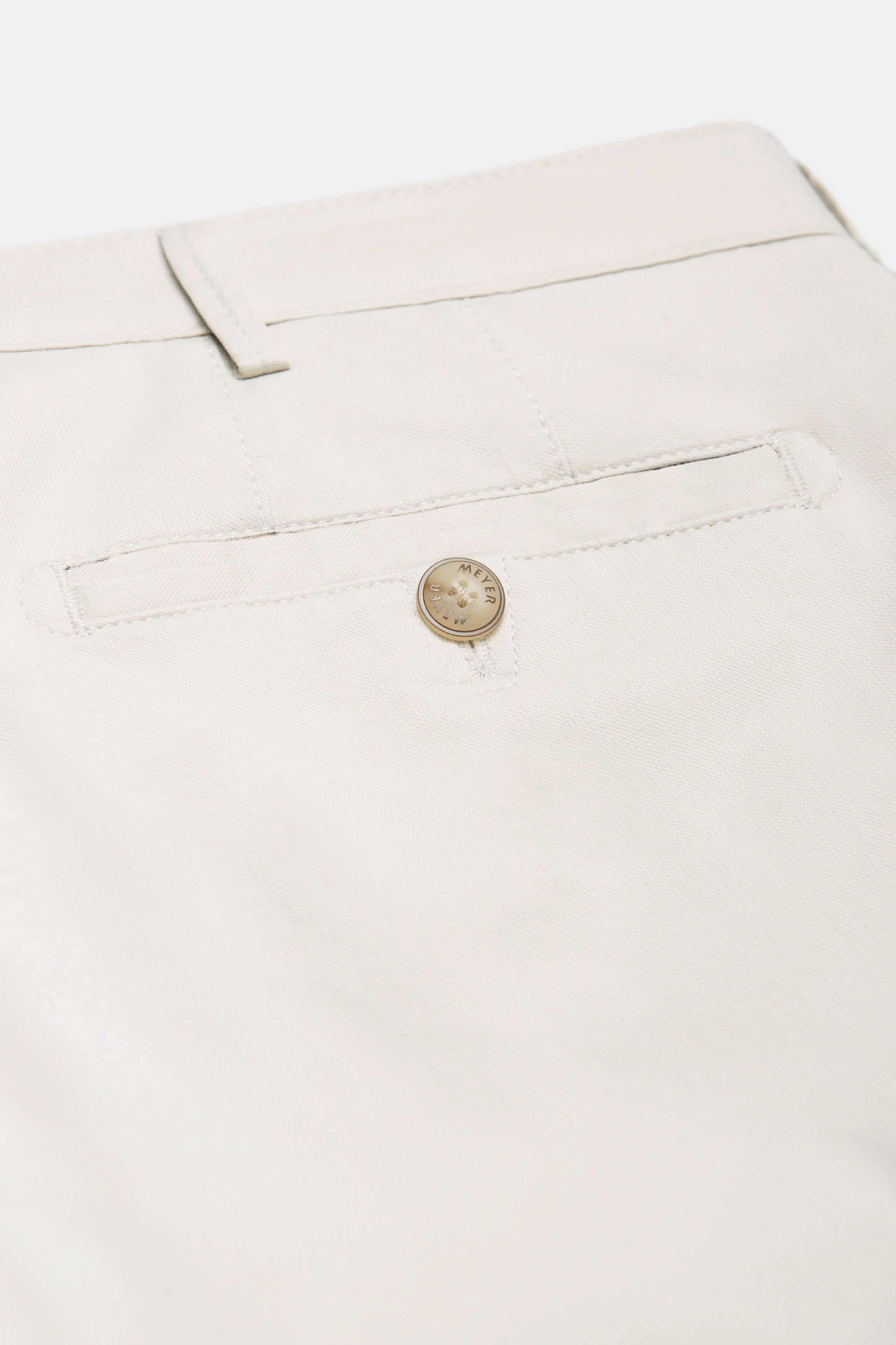 Meyer Roma Stretch Fine Structure Chino Trousers - Ivory