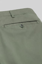 Meyer Roma Stretch Fine Structure Chino Trousers - Sage Green
