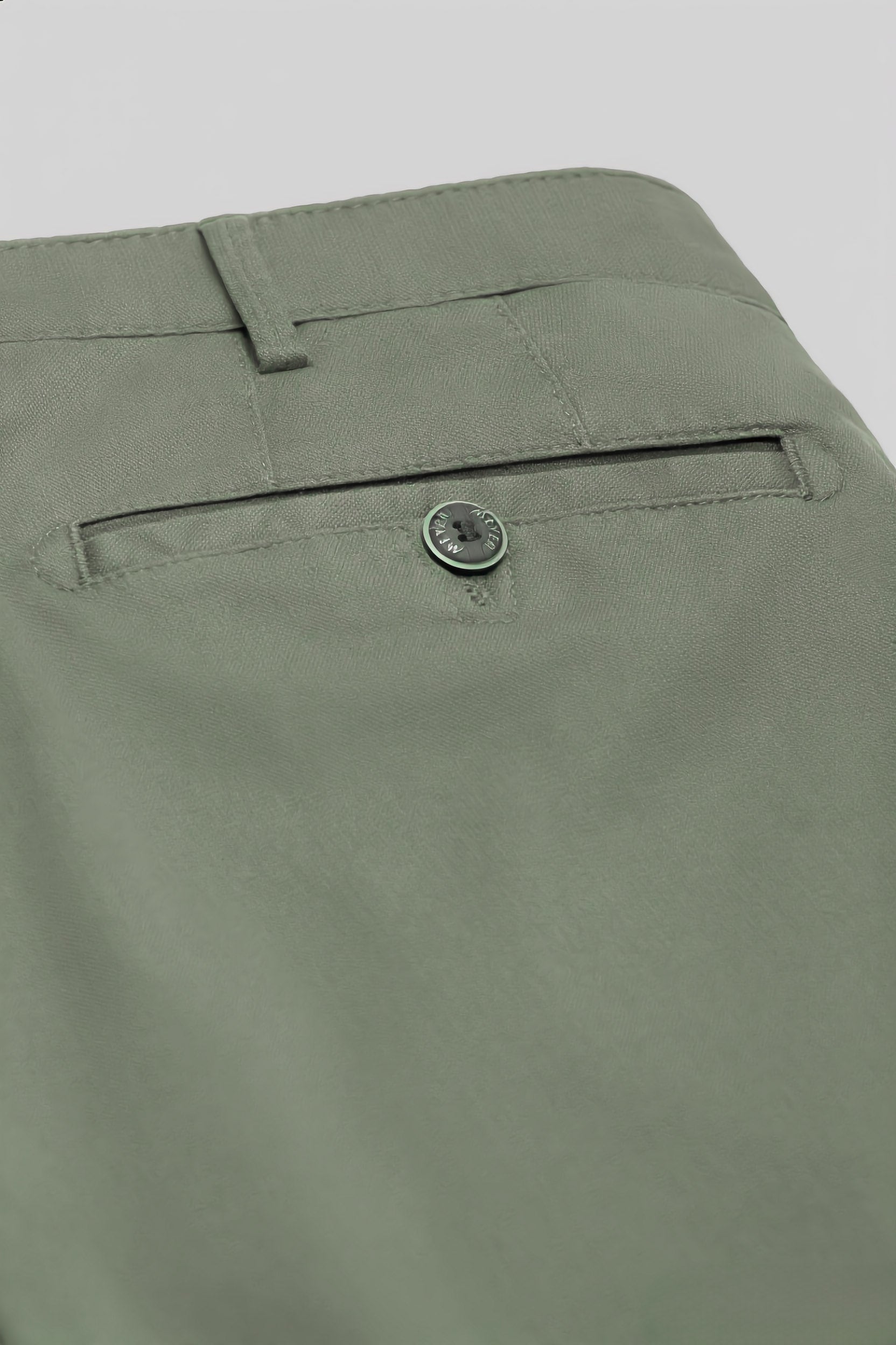 Meyer Roma Stretch Fine Structure Chino Trousers - Sage Green