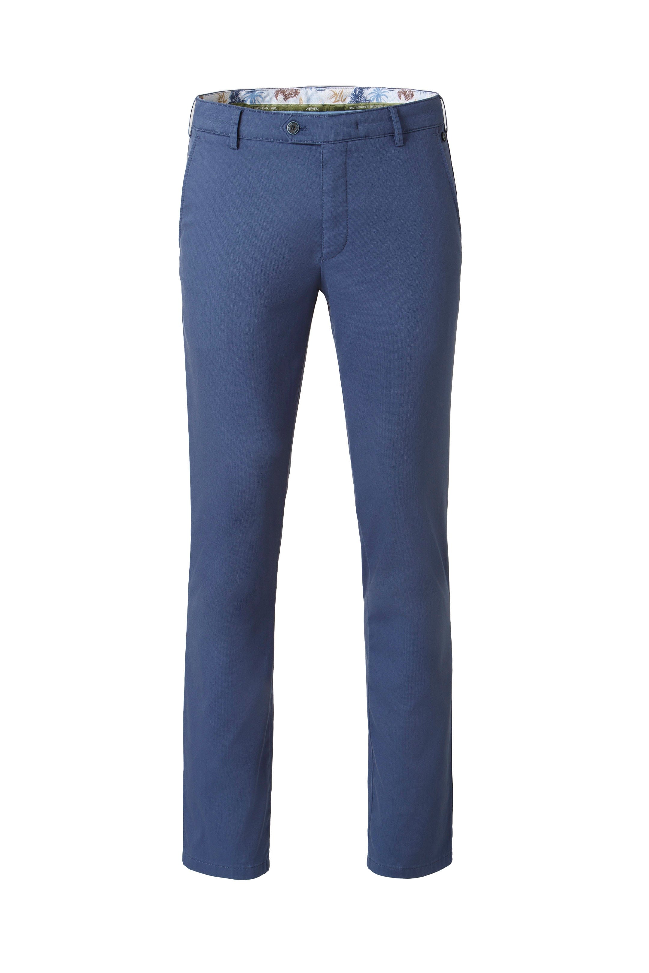 Meyer Roma Stretch Fine Structure Chinos - Blue