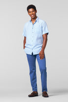 Meyer Roma Stretch Fine Structure Chinos - Blue