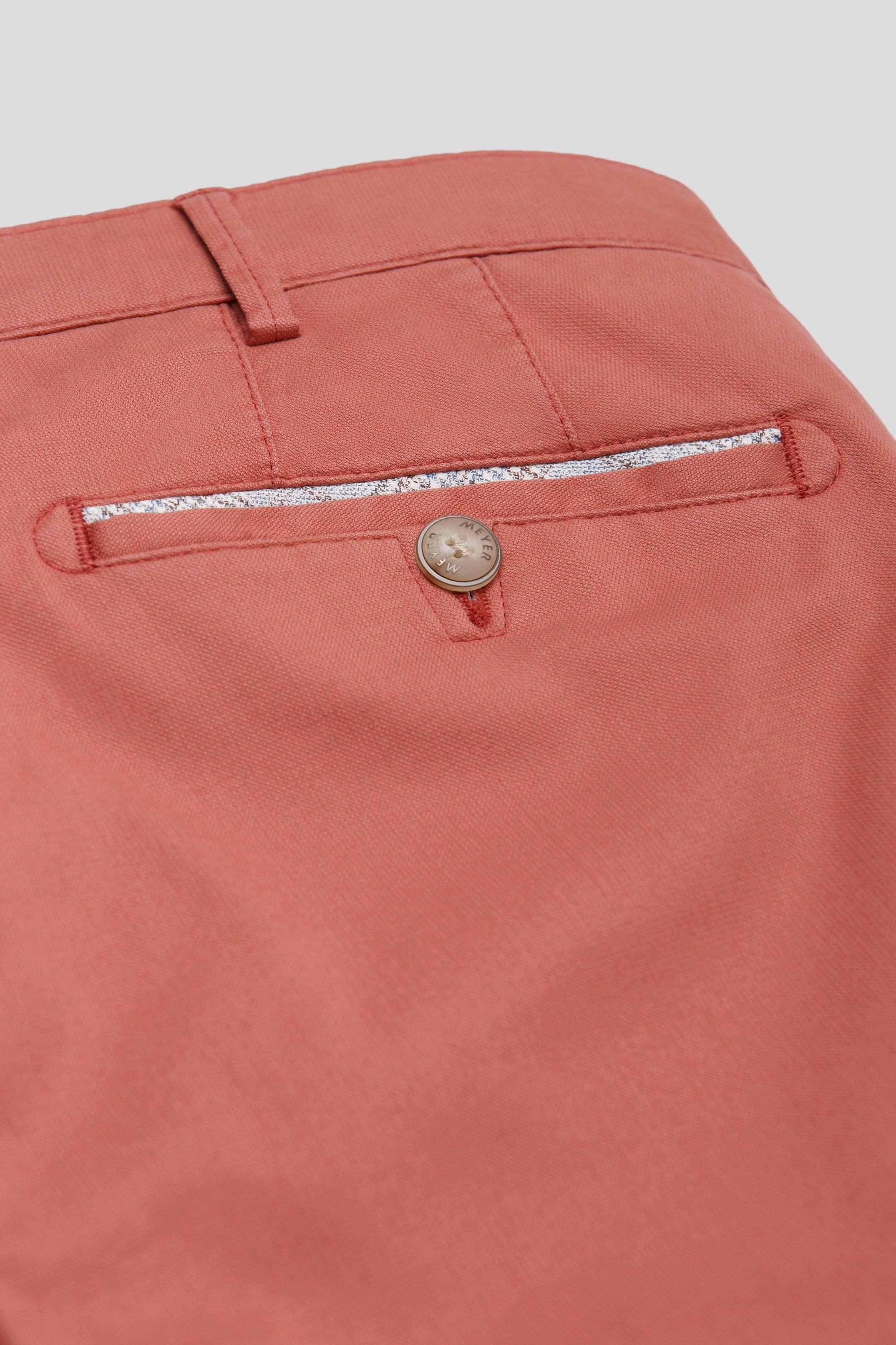 Meyer Roma Stretch Fine Structure Chinos - Terracotta