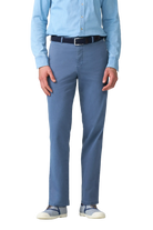 Meyer Roma Stretch Fine Texture Chino Trousers - Mid Blue