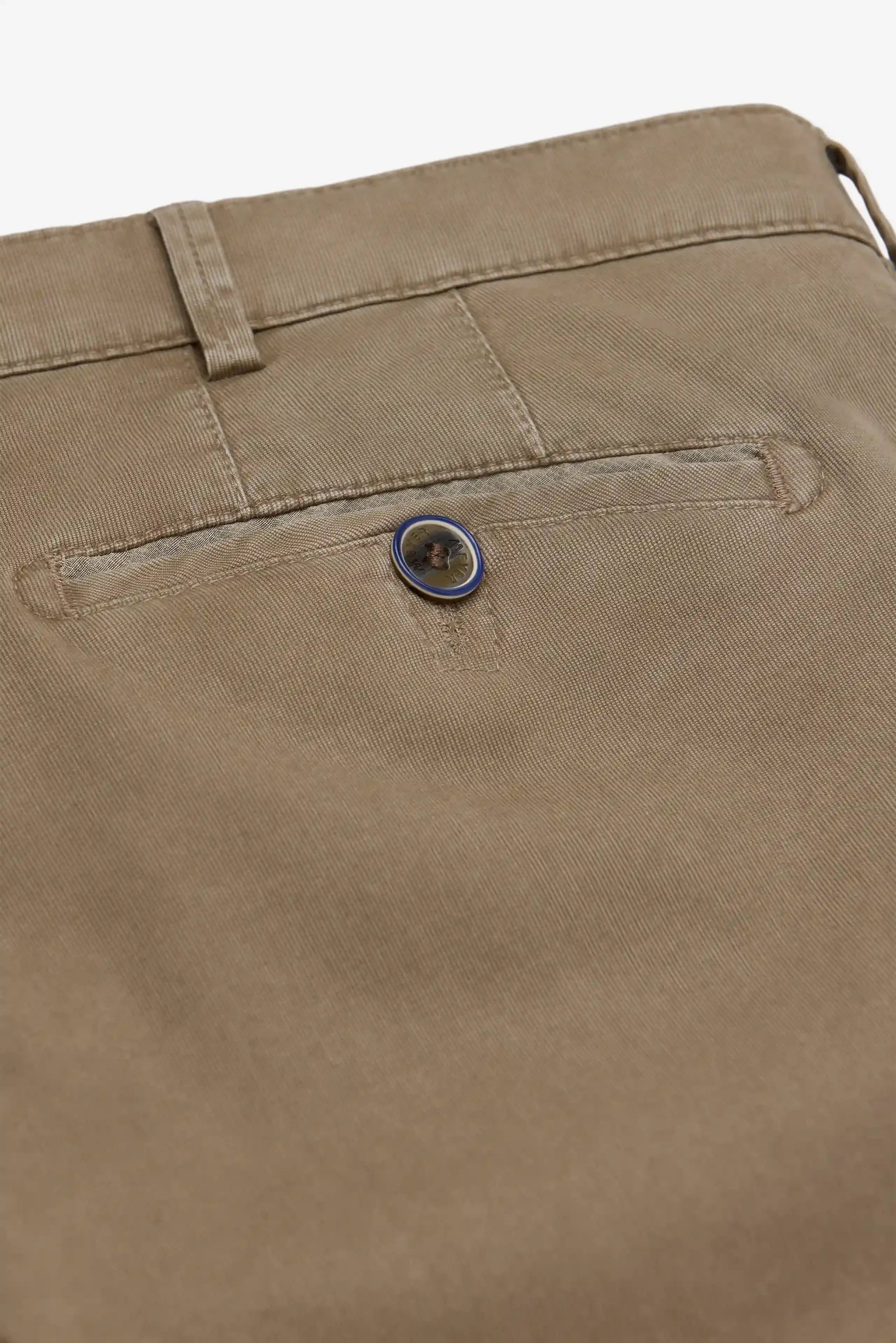 Meyer Roma Stretch Fine Texture Chino Trousers - Taupe
