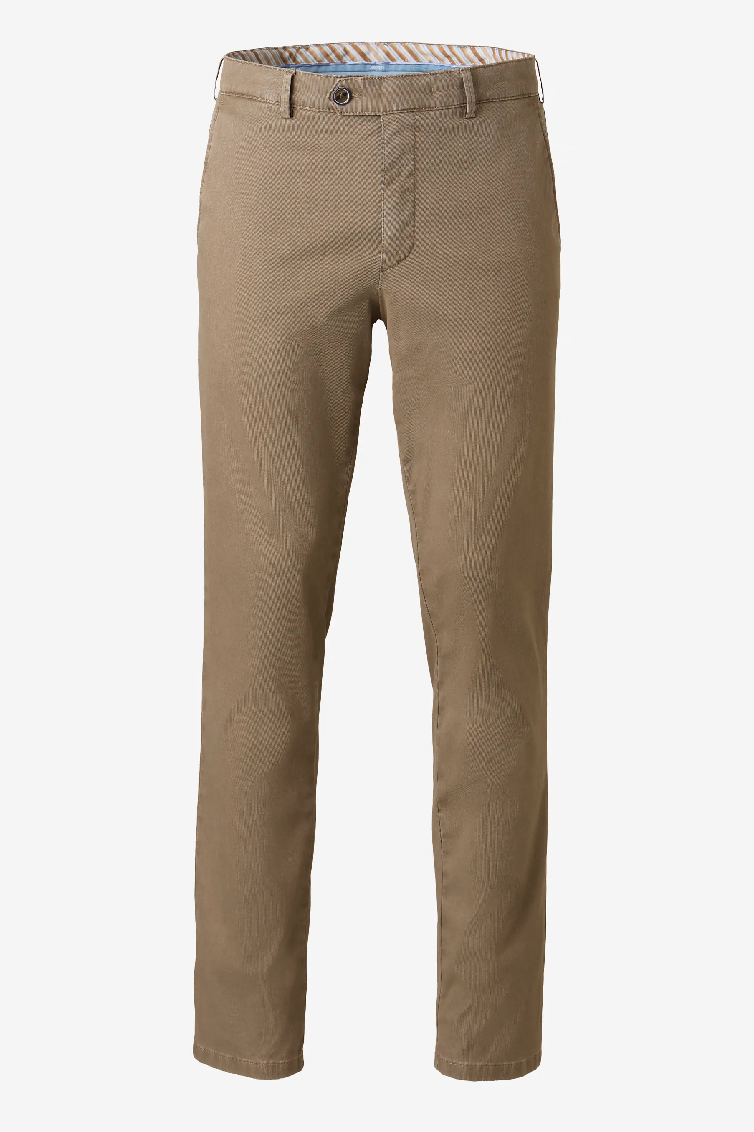Meyer Roma Stretch Fine Texture Chino Trousers - Taupe