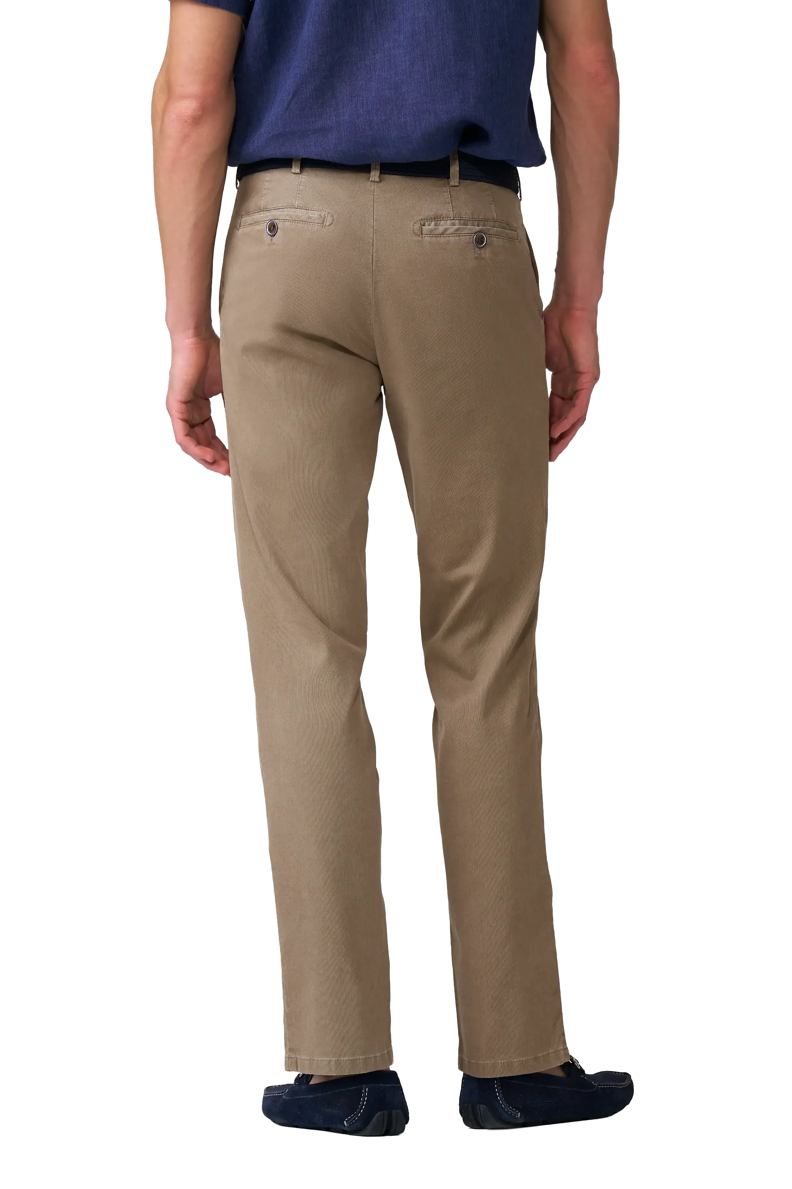 Meyer Roma Stretch Fine Texture Chino Trousers - Taupe