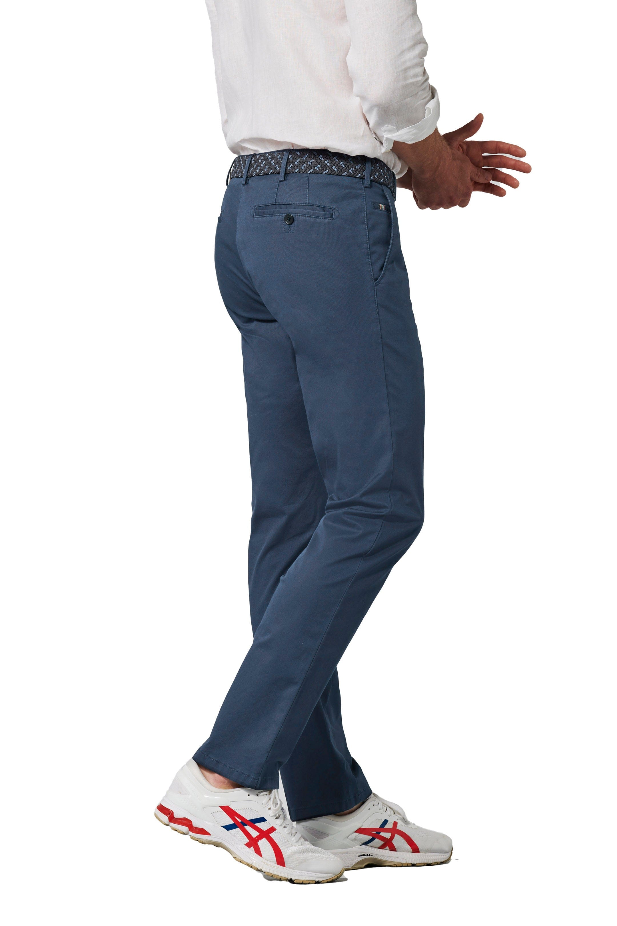 Meyer Roma Super Soft Cotton Chino Trousers - Blue