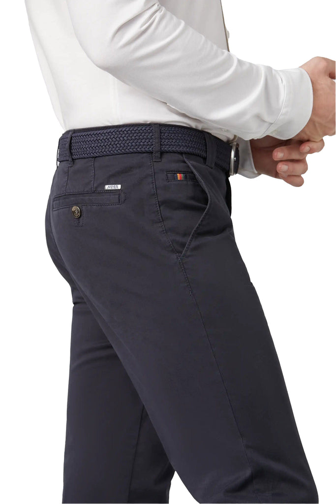 Meyer Roma Super Soft Cotton Chino Trousers - Navy
