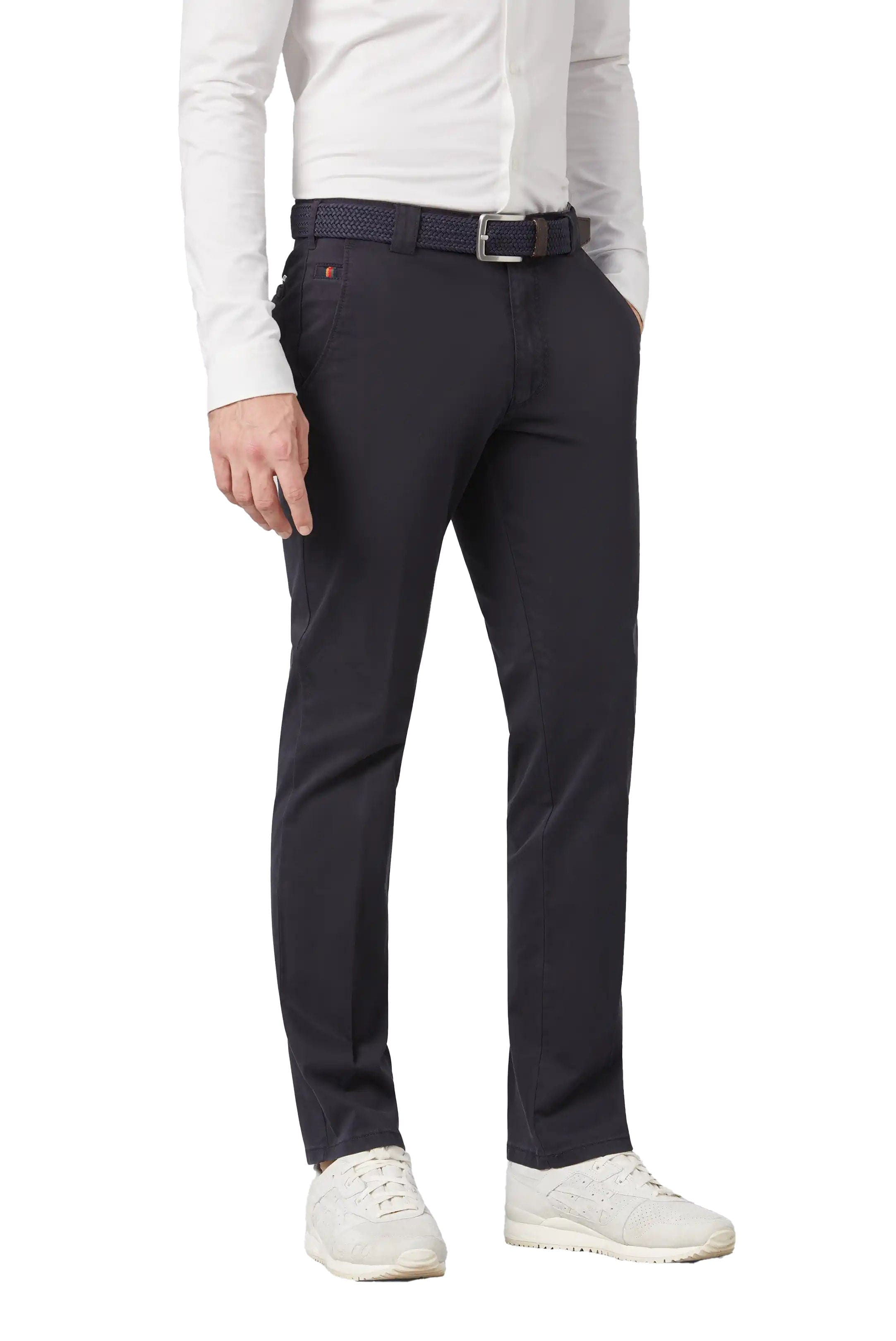 Meyer Roma Super Soft Cotton Chino Trousers - Navy