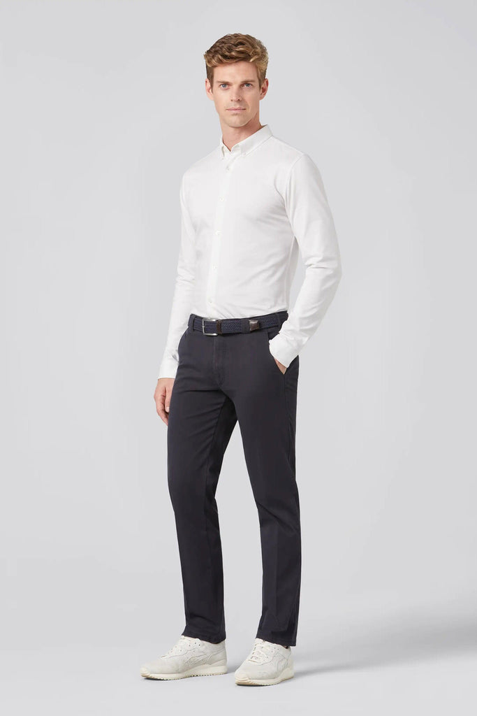 Meyer Roma Super Soft Cotton Chino Trousers - Navy