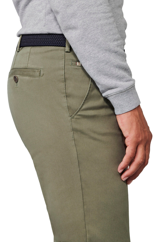Meyer Roma Super Soft Cotton Chino Trousers - Olive