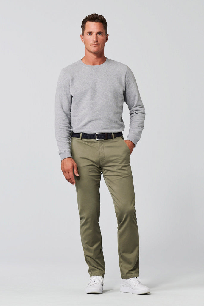 Meyer Roma Super Soft Cotton Chino Trousers - Olive