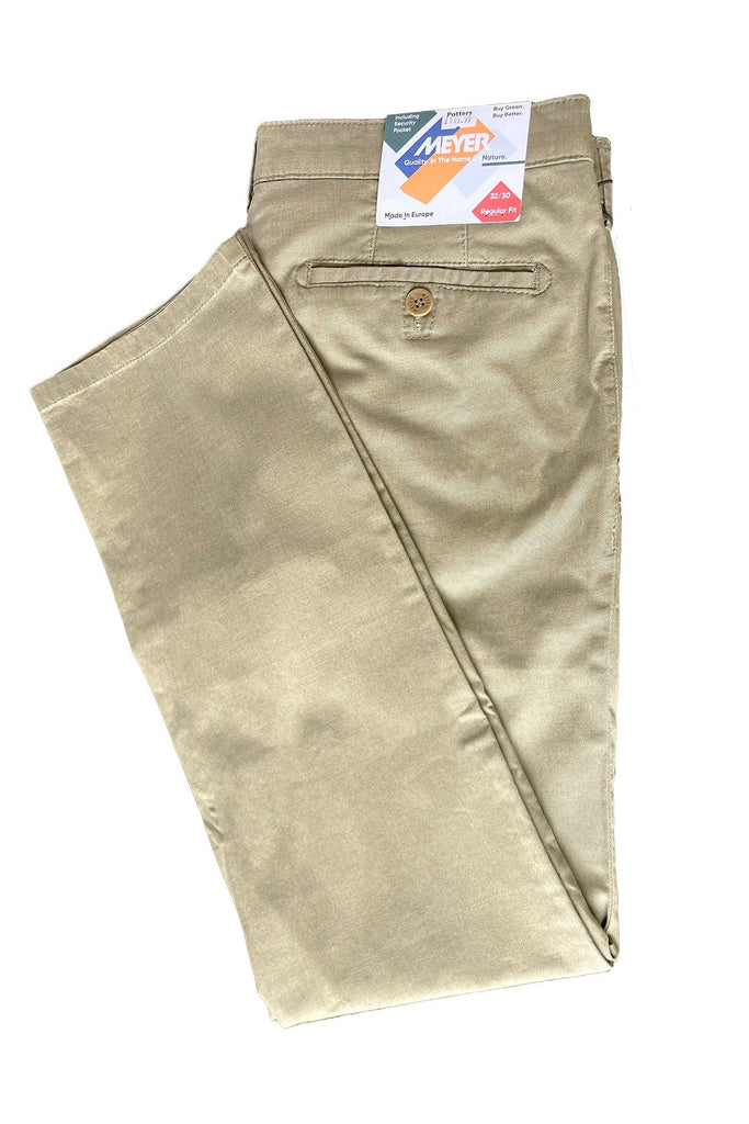 Meyer Roma Two-Tone Cotton Stretch Chinos - Soft Beige