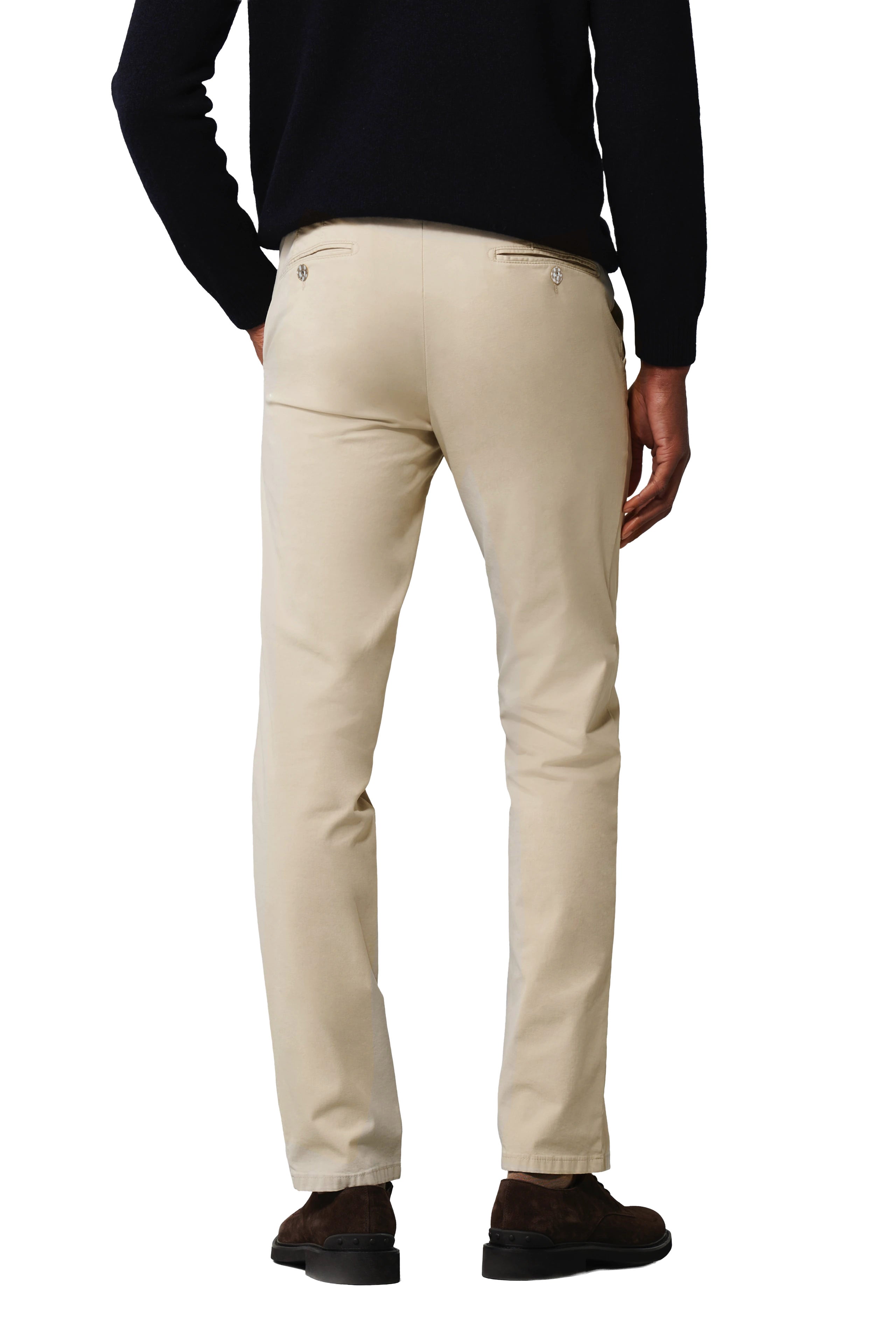 Meyer Silverstone Cotton Stretch Twill Chino Trousers - Alabaster