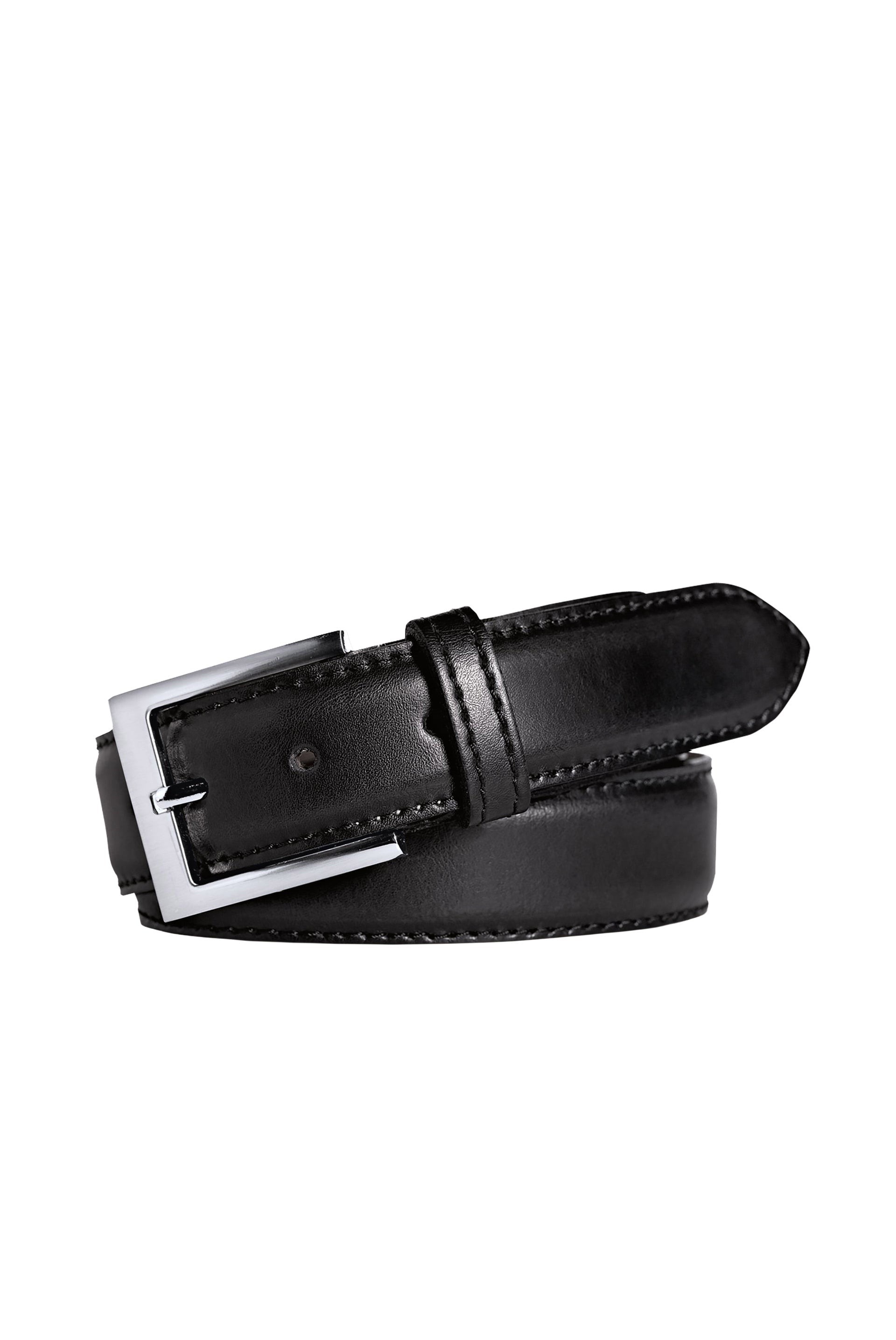 Meyer Stretch Leather Belt - Black