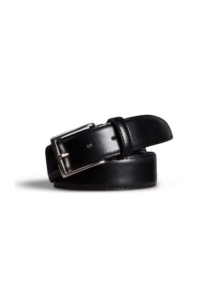 Meyer Stretch Leather Belt - Black