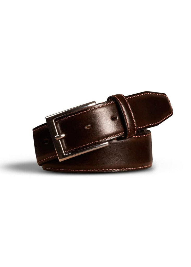 Meyer Stretch Leather Belt - Brown
