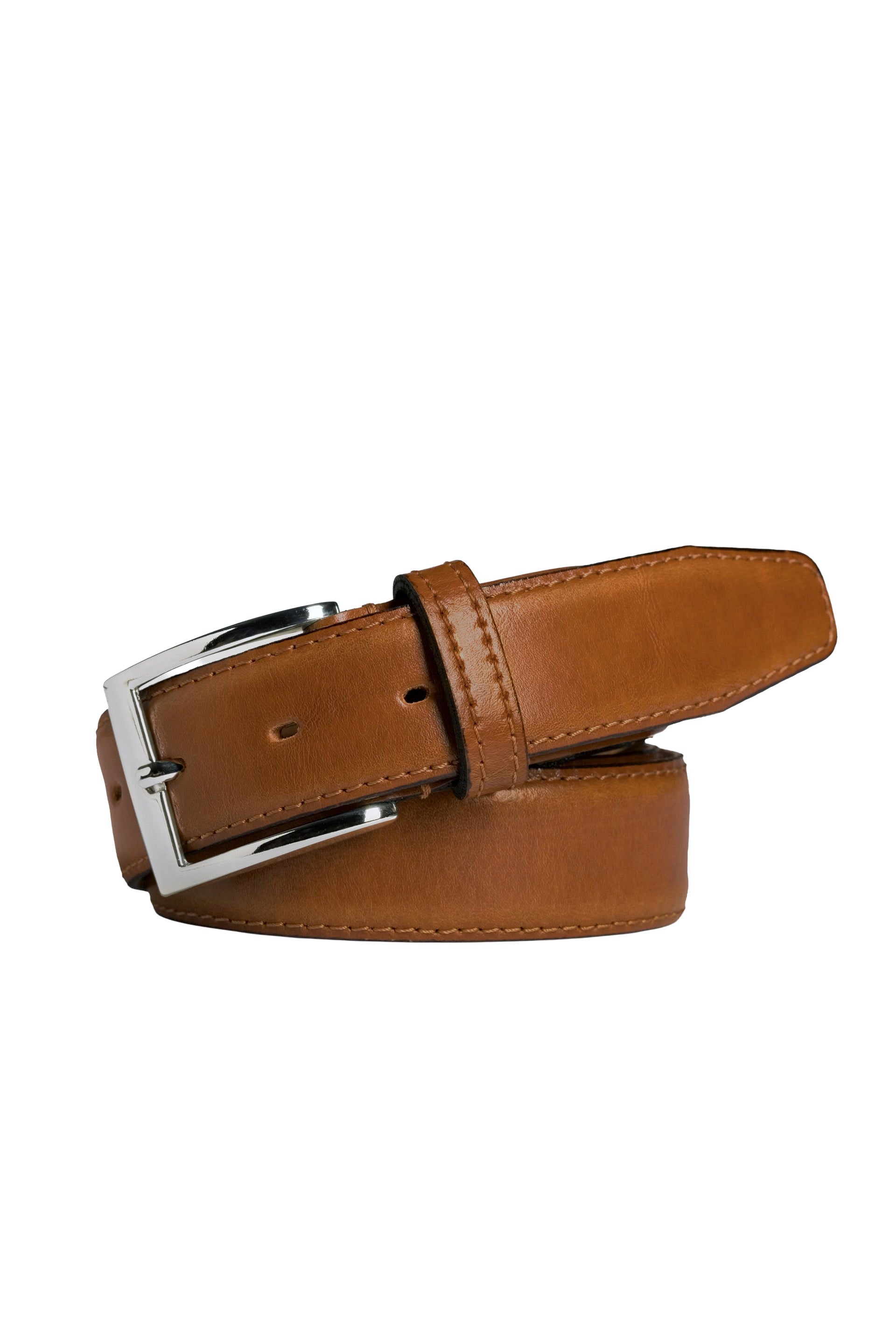 Meyer Stretch Leather Belt - Camel