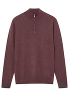 Mos Mosh Adam Wool Blend Quarter Zip Knit - Huckleberry