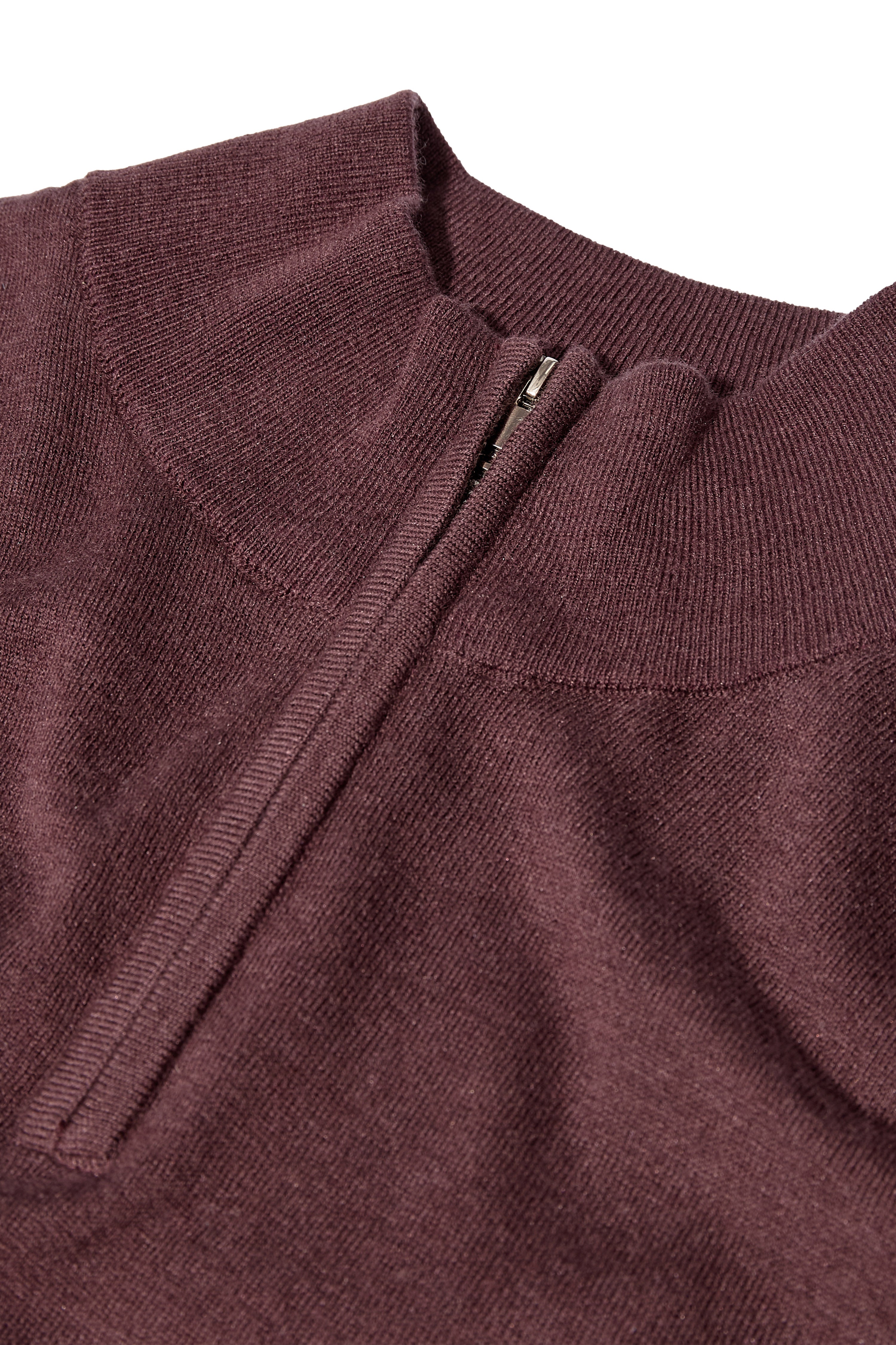 Mos Mosh Adam Wool Blend Quarter Zip Knit - Huckleberry