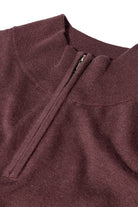 Mos Mosh Adam Wool Blend Quarter Zip Knit - Huckleberry