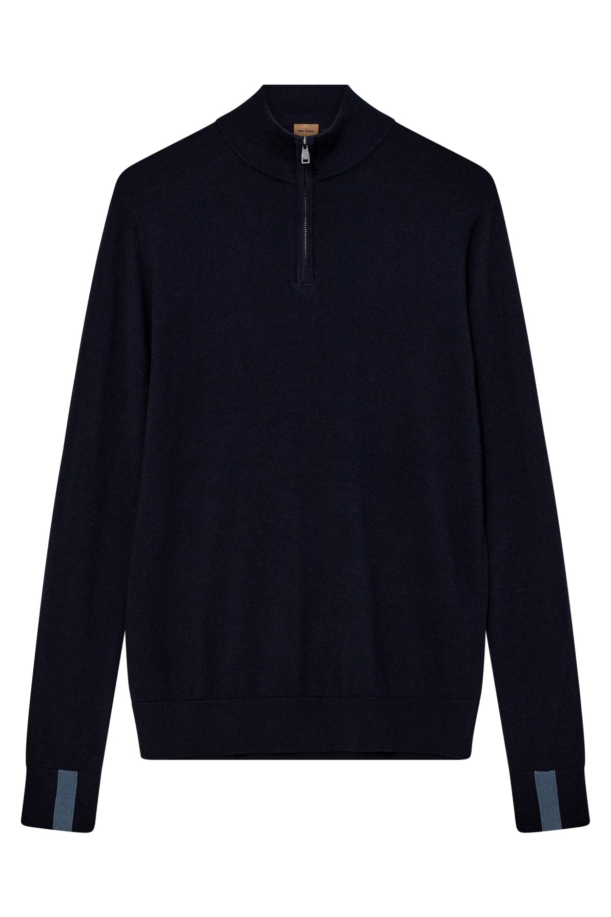 Mos Mosh Adam Wool Blend Quarter Zip Knit - Navy