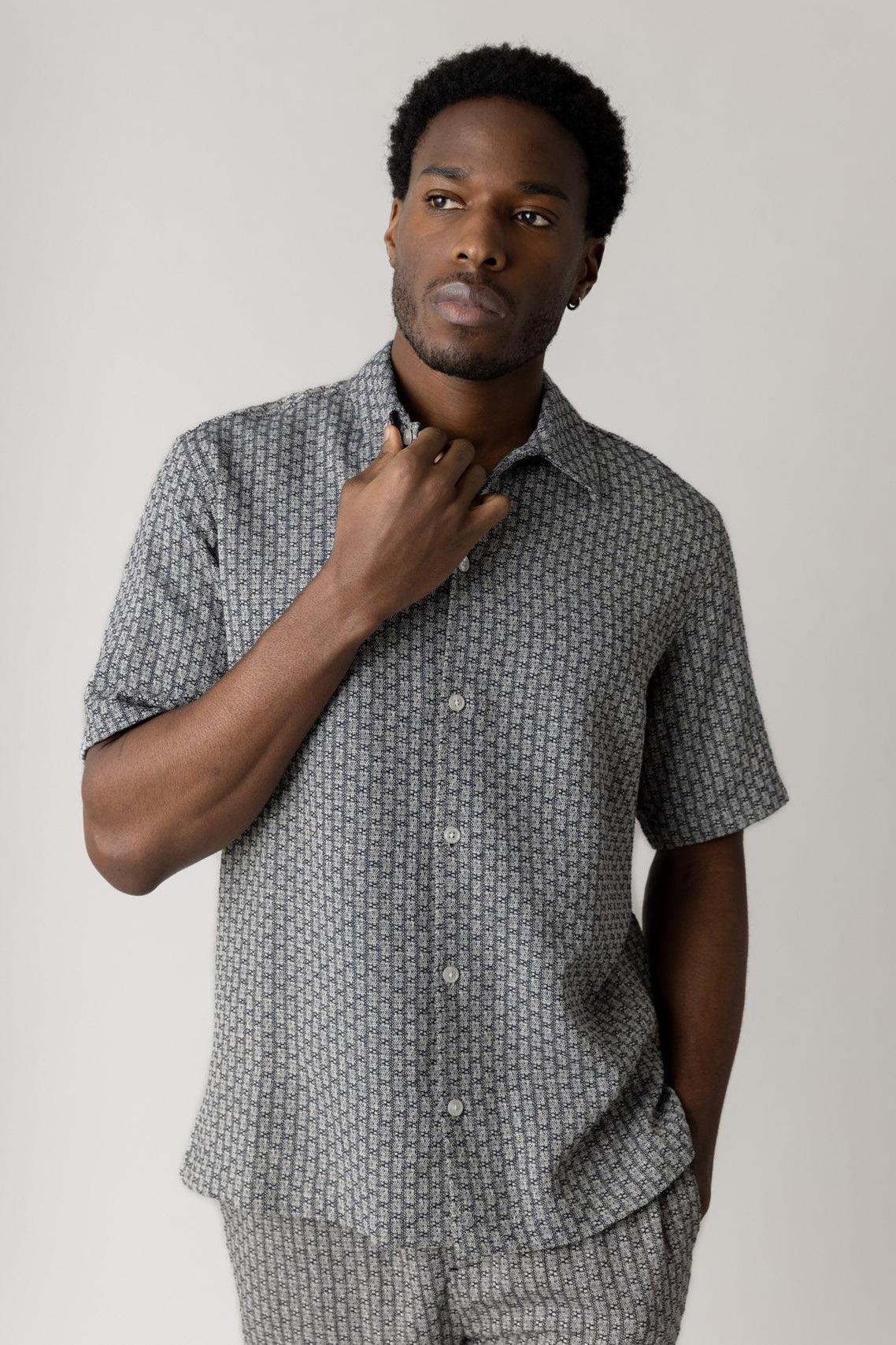 Mos Mosh Banks Basso Short Sleeve Shirt - Salute Navy