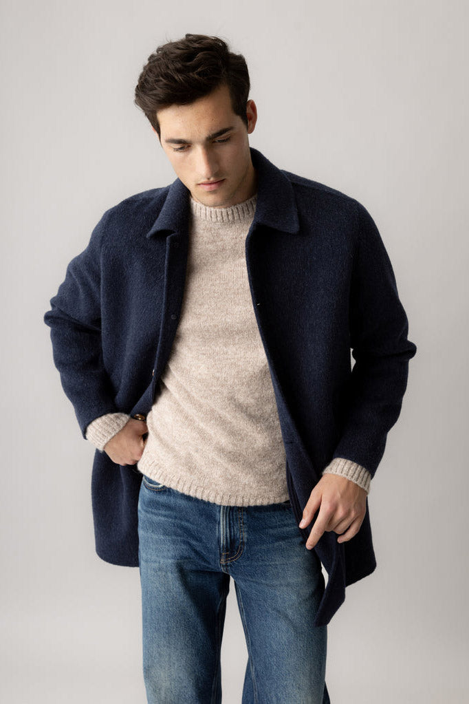 Mos Mosh Barkley Wool Coat - Salute Navy