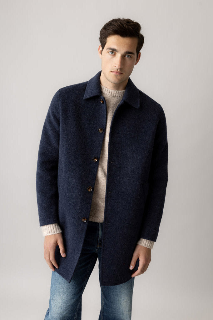 Mos Mosh Barkley Wool Coat - Salute Navy