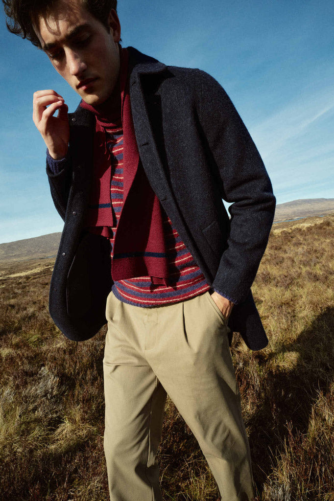 Mos Mosh Barkley Wool Coat - Salute Navy