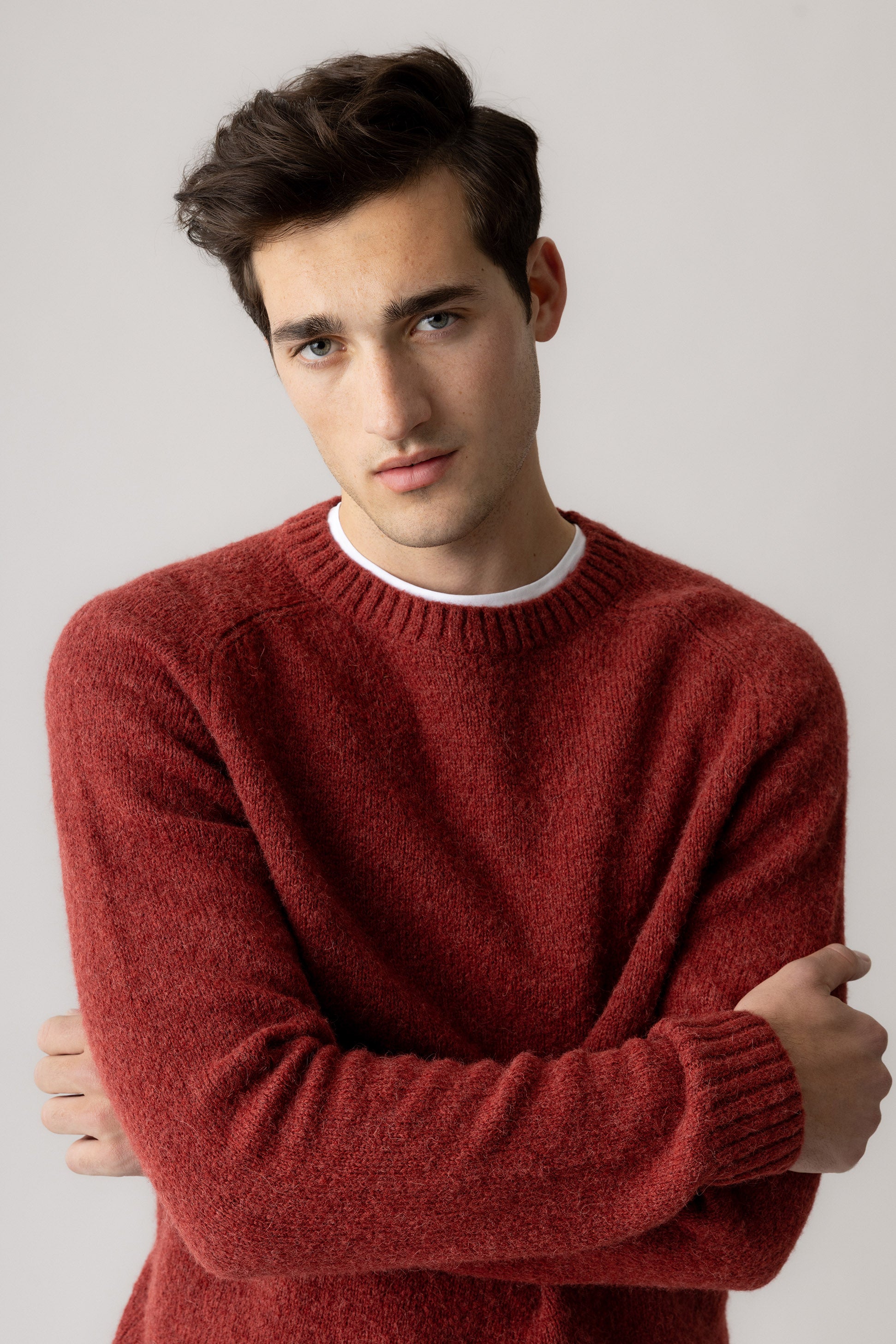 Mos Mosh Carlos Crew Neck Jumper - Burnt Russet