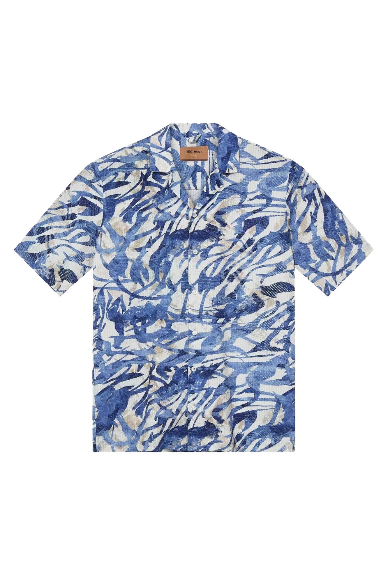 Mos Mosh Joel Common Seer Short Sleeve Shirt - Estate Blue