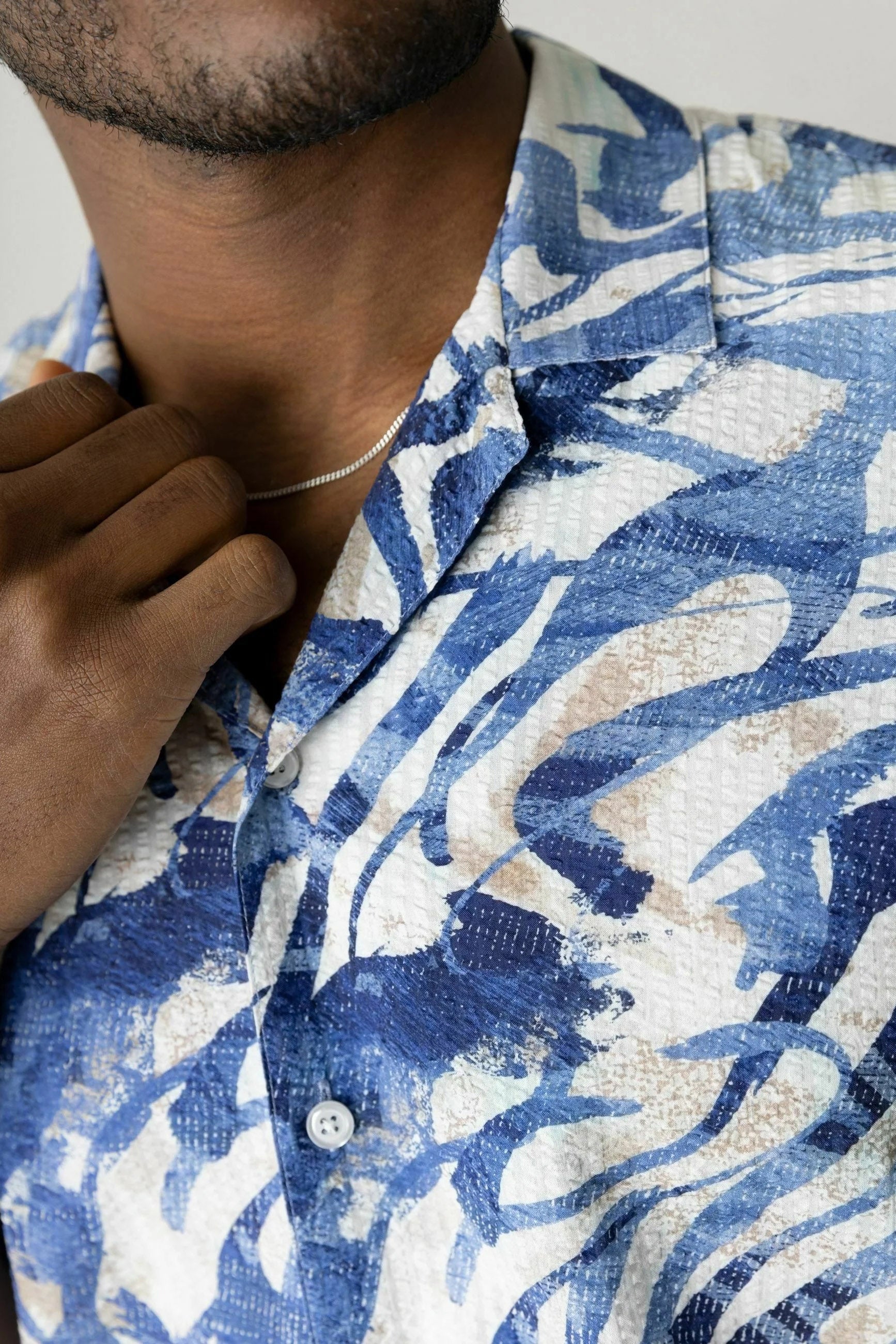 Mos Mosh Joel Common Seer Short Sleeve Shirt - Estate Blue