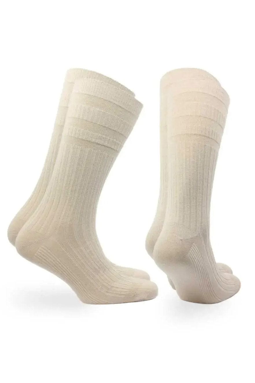 Norfolk Joseph Comfort Fit Tenderhold Cotton Socks 2 Pack - Oatmeal