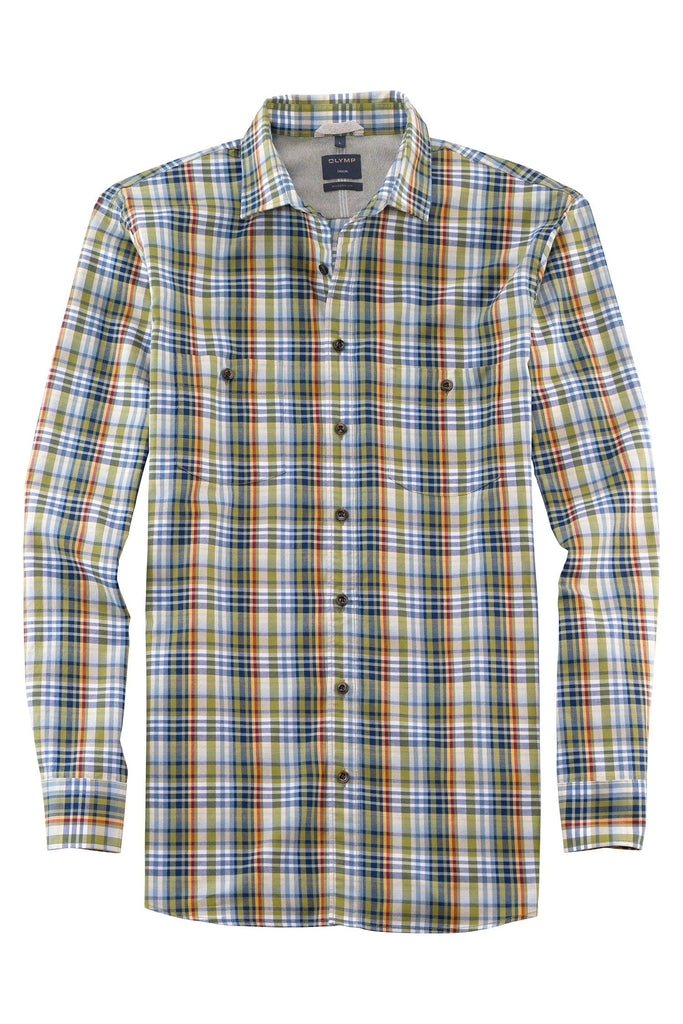 Olymp Casual Modern Fit Check Shirt - Green