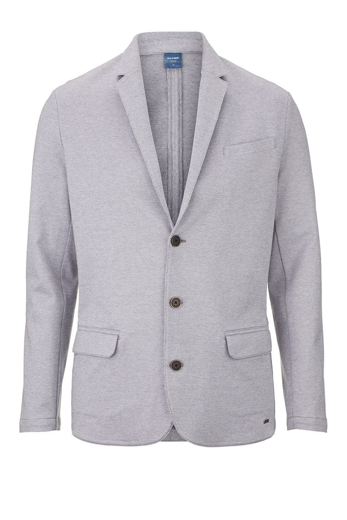 Olymp Casual Modern Fit Jersey Blazer - Silver Grey