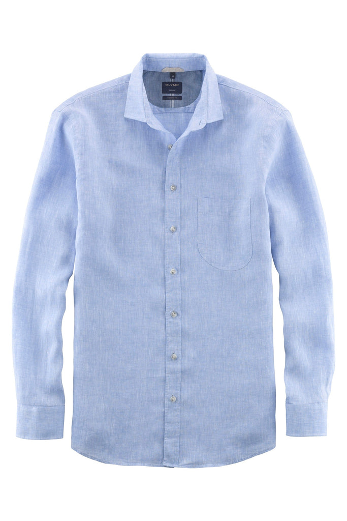 Olymp Casual Modern Fit Linen Shirt - Blue