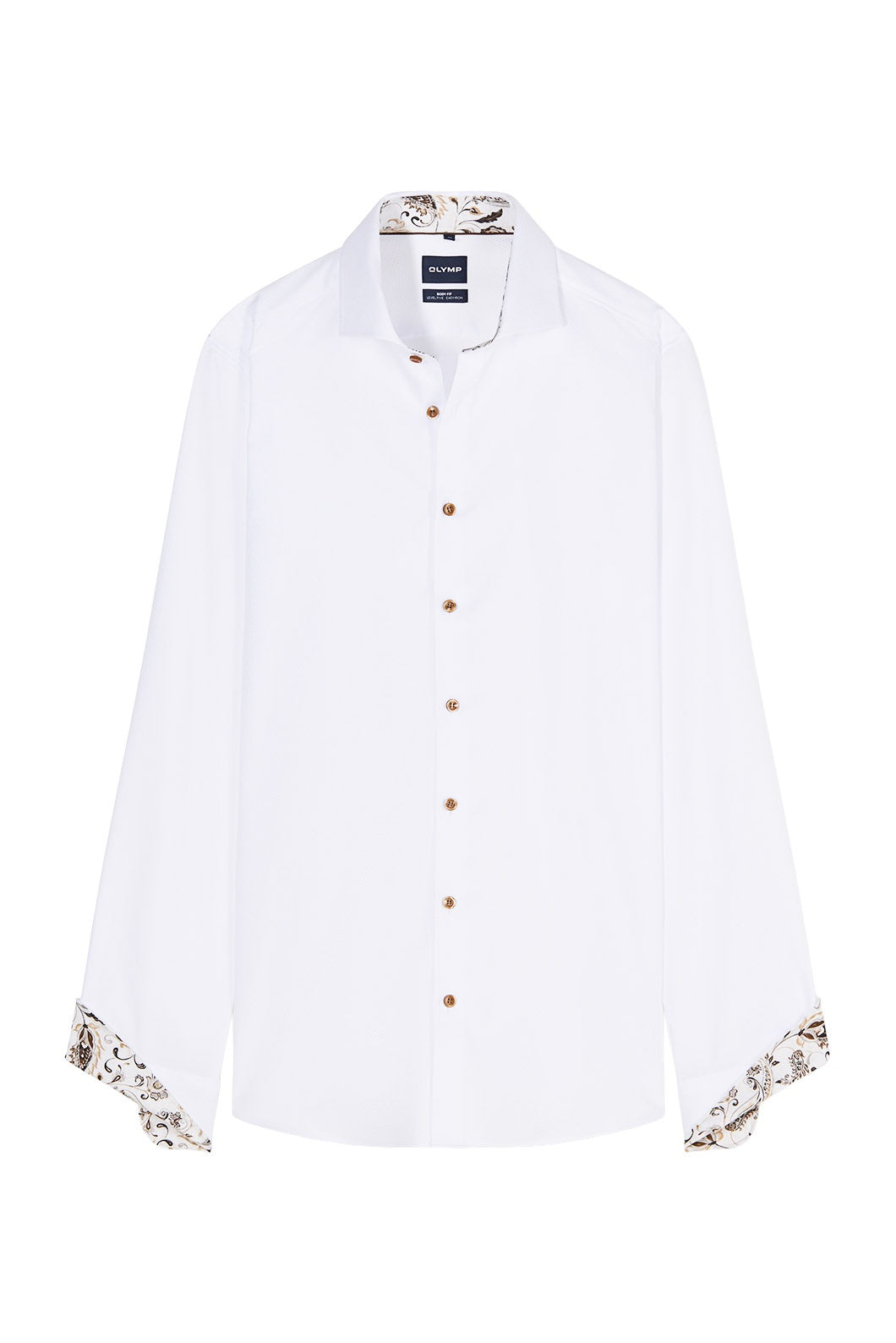 Olymp Level 5 Body Fit Cotton Stretch Shirt - White