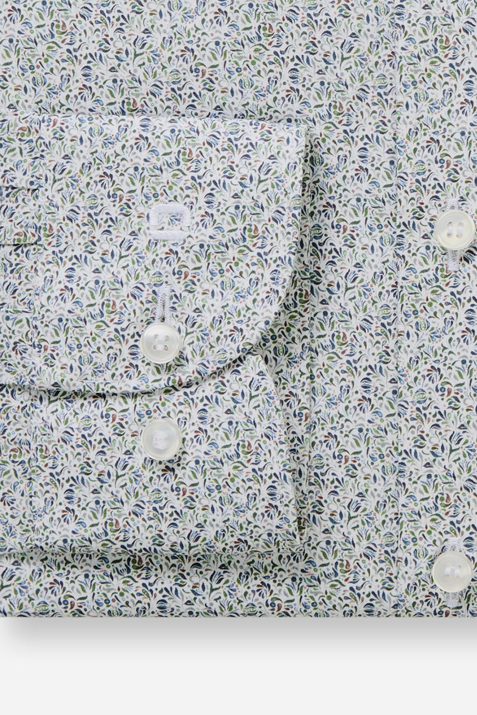 Olymp Level 5 Body Fit Neat Floral Shirt - Green/Blue