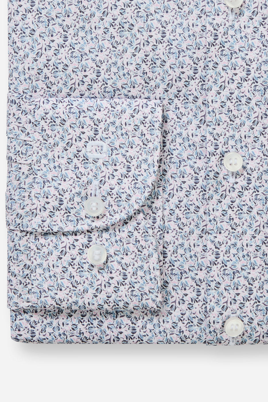 Olymp Level 5 Body Fit Neat Floral Shirt - Pink/Blue