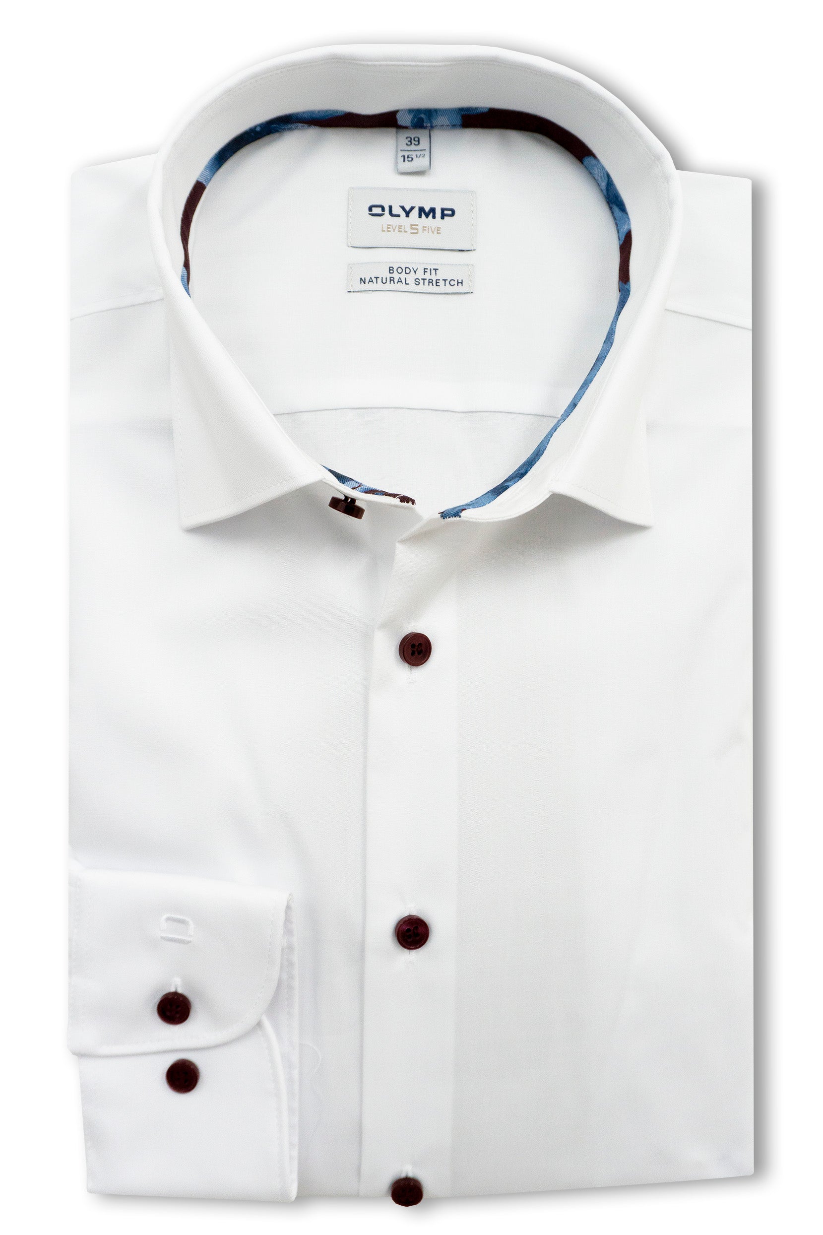 Olymp Level 5 Body Fit Plain Long Sleeve Shirt - White