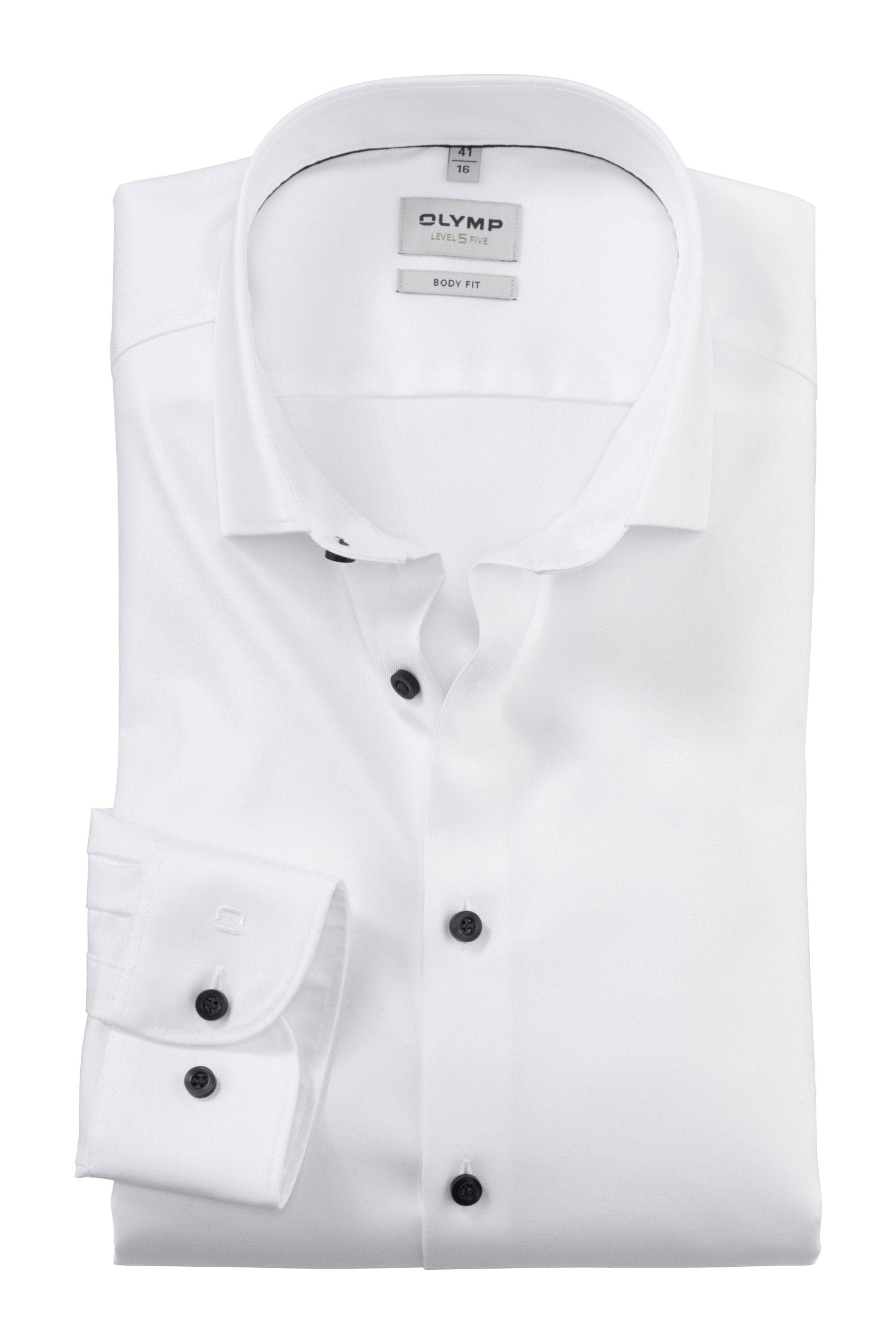 Olymp Level 5 Body Fit Plain Shirt - White