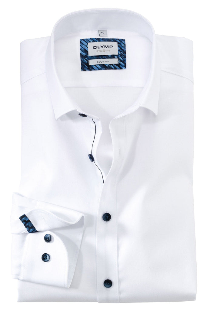 Olymp Level 5 Body Fit Shirt - White