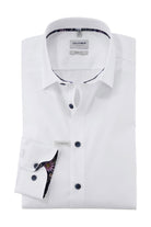 Olymp Level 5 Body Fit Shirt with Trim - White