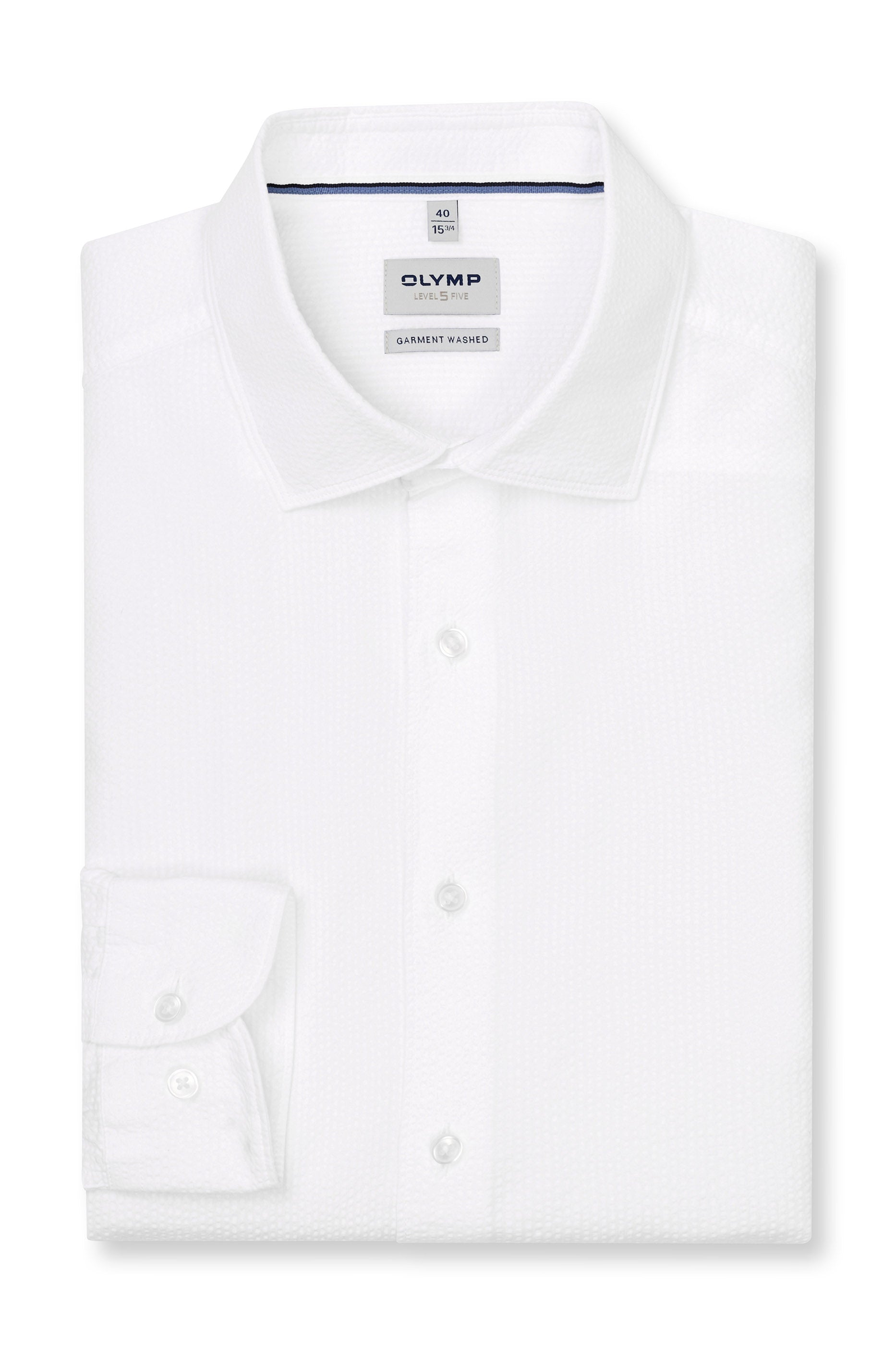 Olymp Level 5 Seersucker Shirt - White