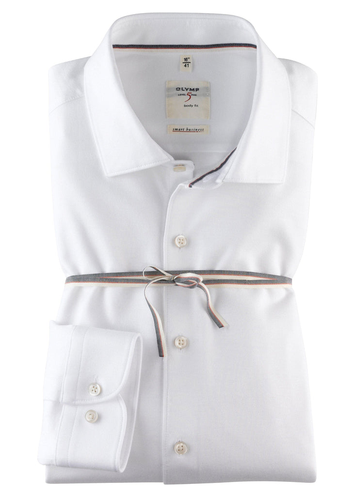 Olymp Level 5 Smart Business White Soft Cotton Shirt