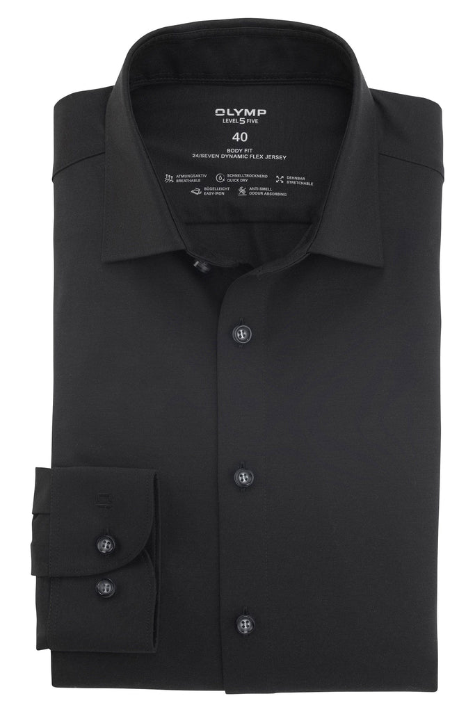 Olymp Level Five 24/7 Dynamic Flex Jersey Shirt - Black
