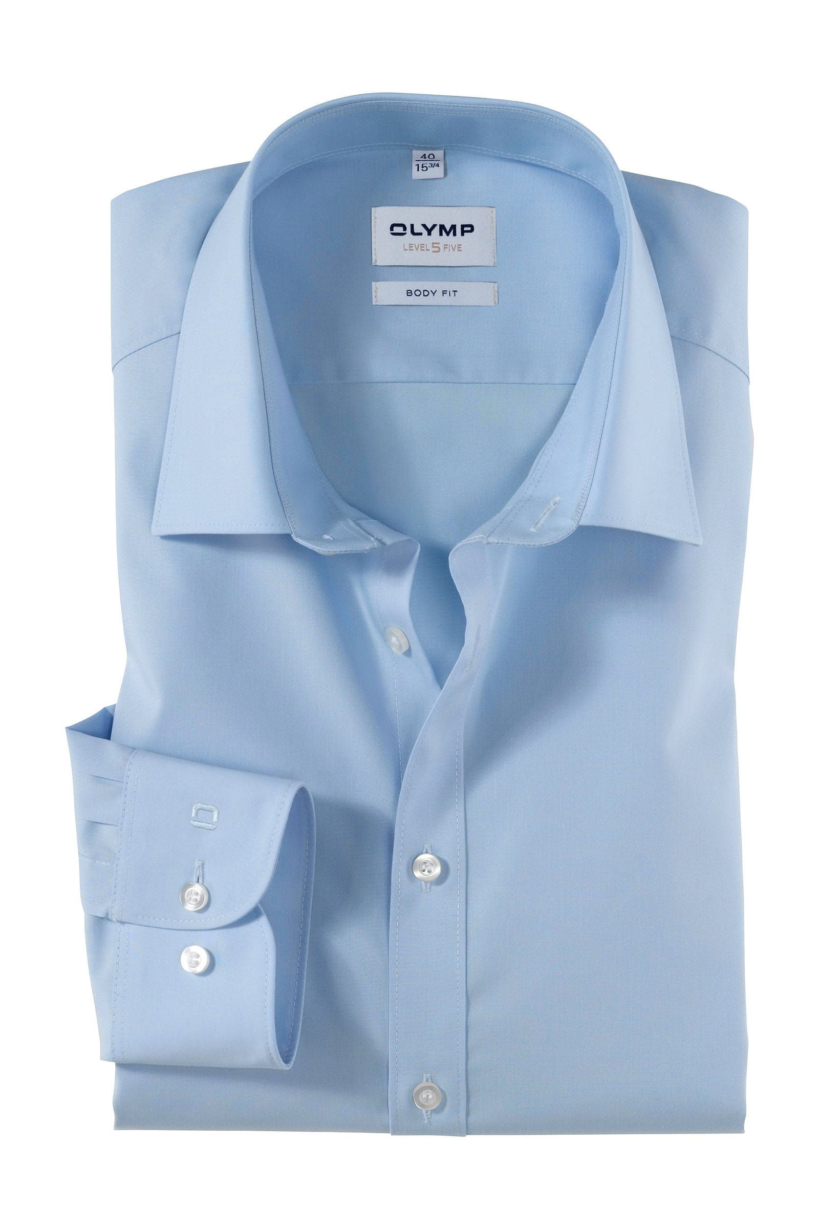 Olymp Level Five Body Fit Long Sleeve Shirt - Light Blue